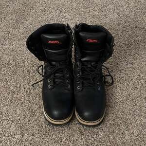 Z1R Black Leather Motorcycle Riding Boots, Side-Zip, Men's